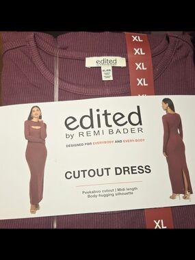 Edited by Remi Bader Cutout Maxi Dress in Burgundy XL